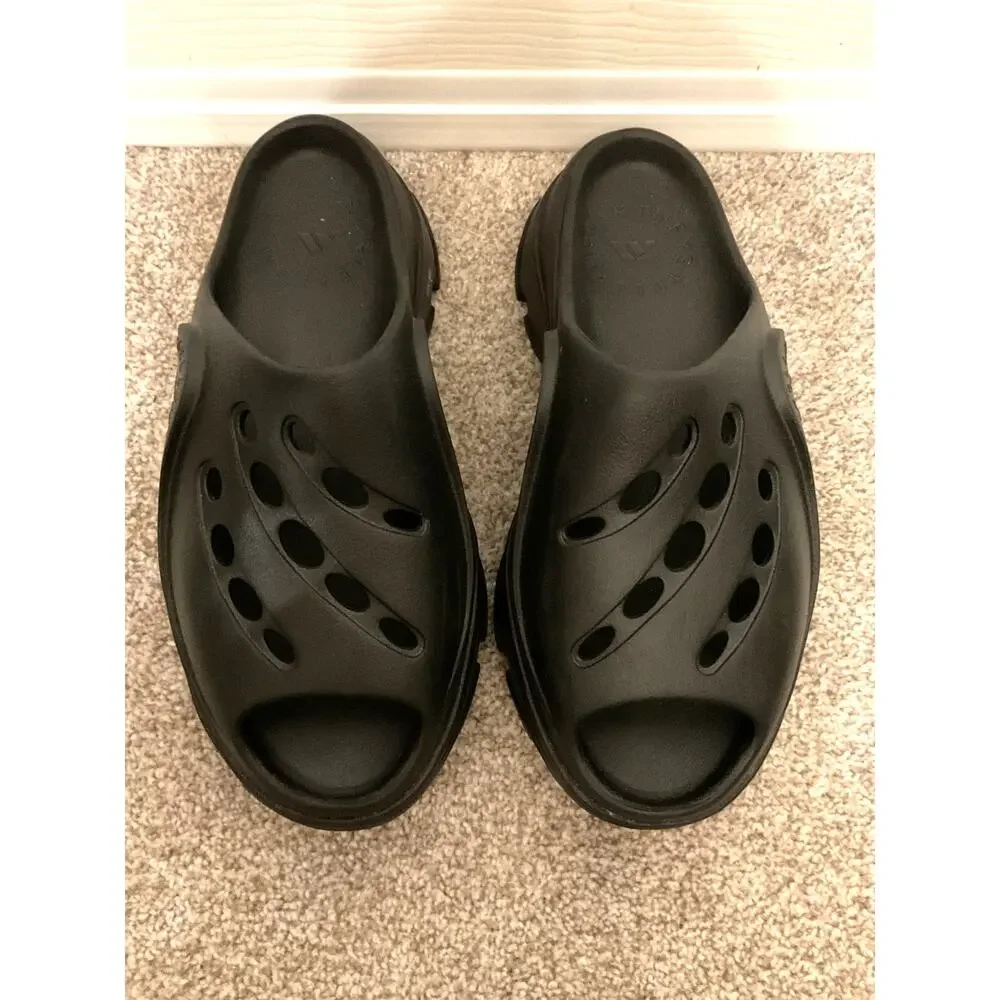 adidas by Stella McCartney GW2050 Triple Black Platform Clogs Women's 10